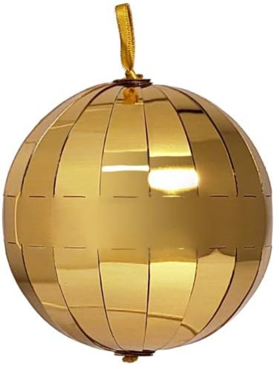 POP-UP Gold Christmas Ornaments Balls 4 ct. 3.5"; COLLAPSIBLE Large Big Shiny Tree Plastic Baubles; Shatterproof